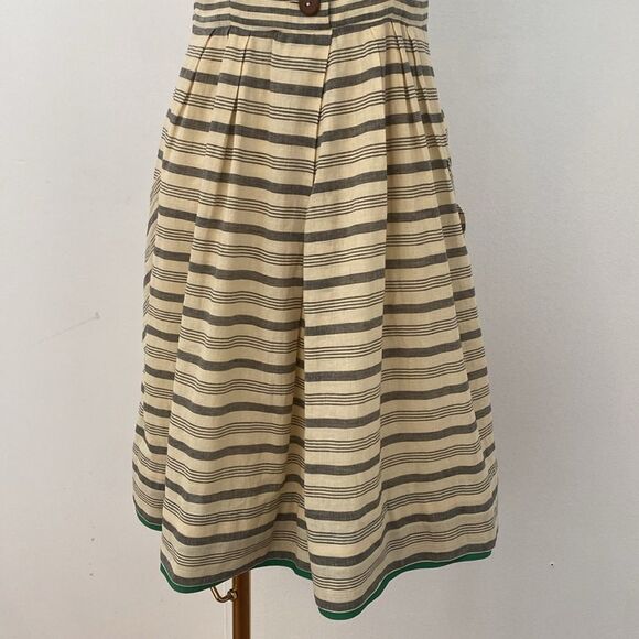 Anthropologie Maeve Changing Stripes Cream and Gray Mini Dress Dress Size 6 - Picture 8 of 15